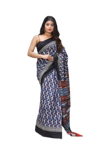 Buy Kiaaron Women's Hand Block Kalamkari Batik Bagru Jaipuri Ikat Printed Handloom Pure Cotton 