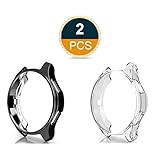 Greaciary Compatible with Samsung Galaxy Watch 46mm Case (for SM-R805/SM-R800/Gear S3 Frontier SM-R760),2Pack Soft TPU Slim Plated Case Cover All-Around Protector Bumper for Galaxy Watch