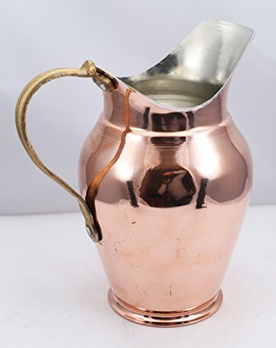 Handcraftideas%100 Hand Made Hand Painted Copper Pitcher, Moscow Mule Cocktail Pitcher, Copper Jug - 88 fl. oz. (2600ml)-(PT-117)