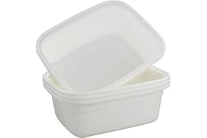 Lesbin 12 Quart Plastic Wash Basin, Pack of 4, White