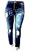 1826 Jeans Omega Womens Plus Size Blue Denim Stretch Ankle Jeans Skinny Distressed Pants (20)