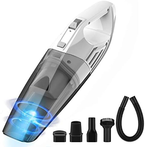 Homasy Cordless Handheld Vacuum Cleaner, Portable Lightweight Wet Dry Vac Cleaner Rechargeable 4 Hour Fast Charge Vacuum Cleaner for Car, Pet, Kitchen and Office