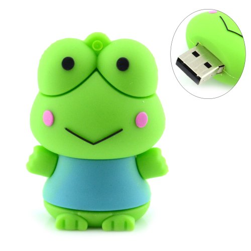 Cute frog shaped 32gb usb flash drive (green)