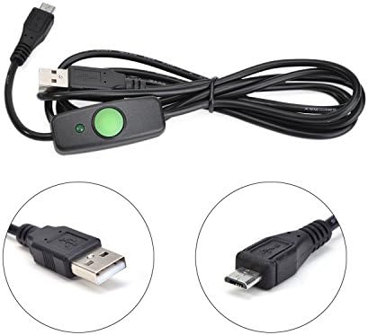 LoveRPi USB to MicroUSB Push On Off Power Switch with Green Status LED for Raspberry Pi