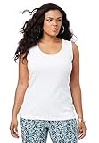 Roamans Women's Plus Size Scoop Neck Rib Tank