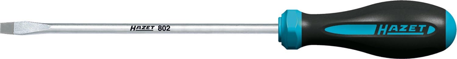 HAZET 802-40 Slot Profile HEXAnamic Screwdriver - Chrome-Plated, 0.8 x 4