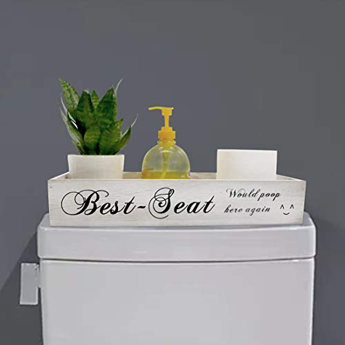 Awopee Best seat Bathroom Decor Box, Toilet Paper Holder, Farmhouse Wood Box Crate Storage Bin