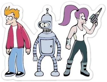 Futurama Fry Bender Leela Cartoon 4"x5" Sticker Decal Vinyl