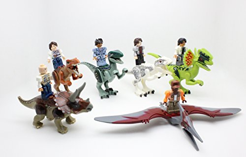 Indominus rex, Tyrannosaurus rex, Dilophosaurus, Pteranodon, Triceratops, Vet ,Dr. Wu, Zach, Gray, Barry, Simon Masrani Minifigure building block 12 pcs
