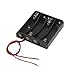 uxcell Black 4 x 1.5V AAA Battery Batteries Holder Case w Wire Leads