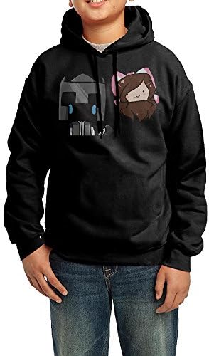 Boys Girls Kids Youtube PopularMMOs Logo Hoodie Black Cotton Hoodie Medium