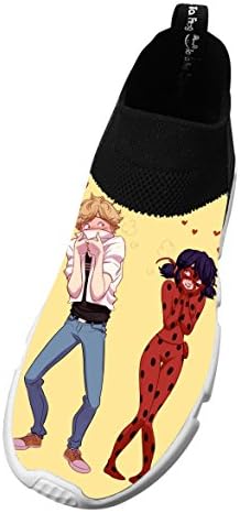 Miraculous_Ladybug Pattern Personalized Customized fashion Women's Flyknit Lightweight Breathable Outdoor Shoes 10 D(M) US White