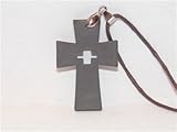 EHM Energy Balance Cross Pendant- Negative Ion Balance Power - Improved Effect & Benefits Volcanic Lava Nano-Fusion Charm - Electromagnetic Field Protection & Energy Biofield Treatment Aid