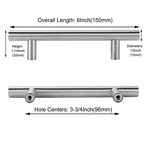 homdiy 25Pack Handles Brushed Nickel Pulls 33/4in Hole