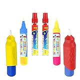 Ehdching Aquadoodle Pens Replacement Kit 4 Pens and 2 Brushes for Magic Water Doodle Drawing Mat Books Water Drawing Pen Brushes for Aqua Doodle Mat