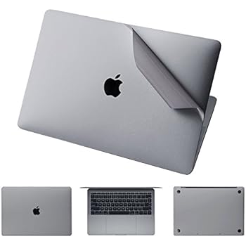Leze - 4-in-1 Body Cover Protective Stickers Decals for New MacBook Pro 13-inch A1706&A1989 Laptop, with Touch Bar(Retina Display, 2016-2018 Released) - Gray