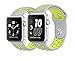 Apple Watch Band - Vitech Soft Silicone Nike+ Sport Style Replacement iWatch Strap band for Apple Wrist Watch Series 1 Series 2 (42mm Silver/Volt)