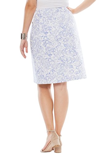 Jessica London Women's Plus Size True Fit Denim Short Skirt