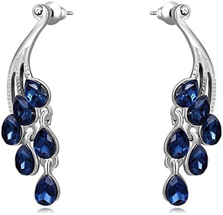 Tiffinys Jewelry Gold Plated Blue Peacock Style Stud Earrings
