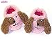 Sophia's Sherpa Puppy Slippers with Embroidered Dog Face and Flappy Ears for 18 Inch Dolls, Pink/Brown