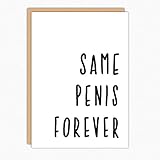 Funny Engagement Card. 091 Same Penis Forever. Funny Wedding Congratulations. Bridal Shower Gift. Folded Greeting Card With Envelope. Blank Inside