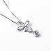 Sterling Silver Cubic Zirconia Open Loop Celtic Knot Cross Pendant Necklace 18