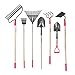 GardenAll 7-Piece Shovels Rakes Hoe Set Garden Tools Gifts for Women Long Wood Handle Pointy Shovels for Digging Short Handle Shovel Meteal Rakes Cultivator Set