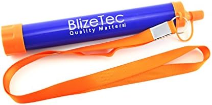 BlizeTec Water Filter Straw: Emergency Preparedness Kit; Portable, Reusable and Filter to 0.01 Microns