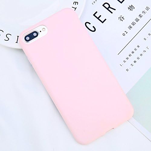 Aimartz(TM) Simple Candy Color Plain Phone Case For iPhone 6 6S Plus Soft TPU Silicon Full Back Cover For iPhone 8 7 Plus Cases Capa [Pink For iPhone 6 6s Plus]