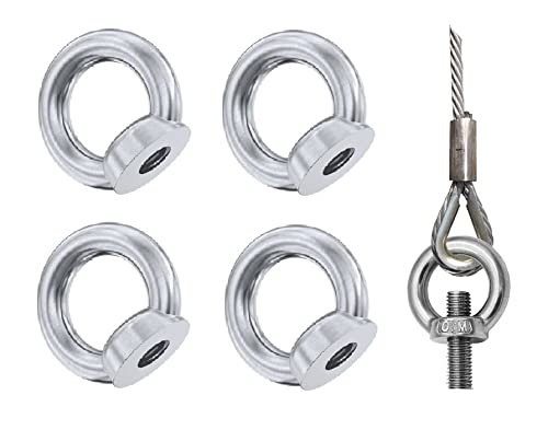 TERF® M10 Heavy Duty Ring Lifting Eye Nut M10 (10mm) Female Threaded Round Shape Ring Nuts - Pack of 4