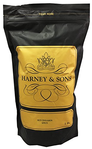 Harney & Sons Hot Cinnamon Spice Loose Tea Bag - Black Tea with Cinnamon, Orange Peel, and Sweet Cloves - 1 Pound