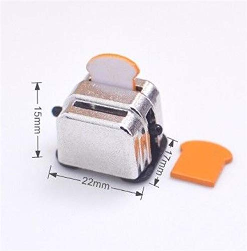 EatingBiting 1:12 Dollhouse Miniature Furniture Toaster Bread Machine Kitchen Cookware 3Pcs Kit for Kitchen Decoration, Bread Maker Toys for Kids - Thumbnail 2
