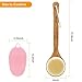 Body Brush, Silicon Bath Brush, Non-Slip Long Handle Back Dry Brush with Bath Scrubber, Gentle Exfoliating Shower Brush for Body Massage Blood Circulation.