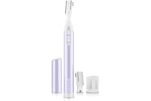 aisleek Eyebrow Trimmer, Facial Hair Trimmer Precision Detailer with Rinseable Blade, Battery Powered Double-Sided Eyebrow Razor with Comb