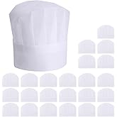 Yeios 24 Pack Chef Hat for Kids for Adults Adjustable Chef Hats Disposable Chefs Hat DIY Kids Bakers Hat