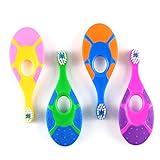 Sunzel Baby Toothbrush, 4 Pack, BPA Free, Soft Bristles, 0-2 Years Toddler Toothbrush