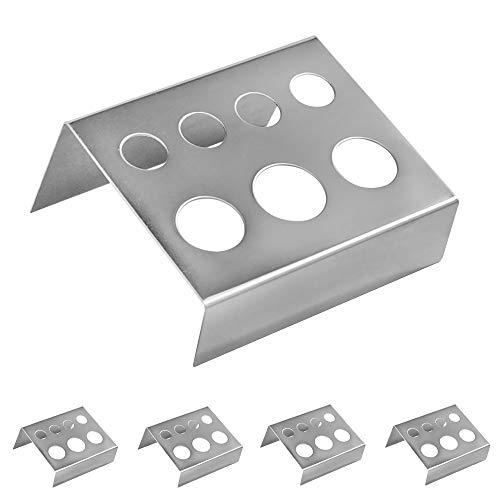 Tattoo Ink Cup Holder Stand - Yakecan 5PCS Professional 7 Holes Stainless Steel Tattoo Ink Cup Bracket Pigment Cap Holder for Makeup Accessories Tattoo Supplies