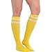 Yellow Striped Knee Socks - One-Size-Fits-Most (1 Pair) - Ultra-comfy & Breathable Footwear - Perfect for Fun & Casual Outfits