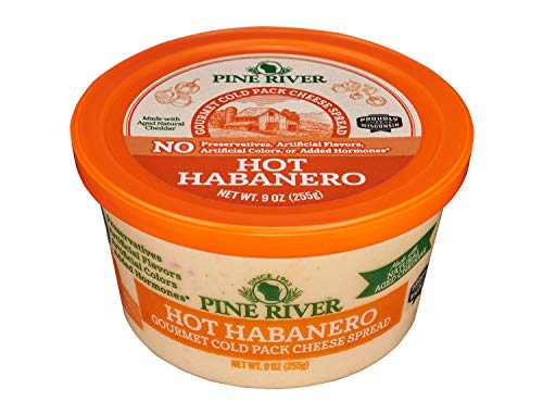 Pine River Natural Hot Habanero Cheese Spread 9oz (3 Tubs)