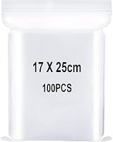 YOFADCI Resealable Clear Plastic Bags 6.7x9.8 100pcs Thick Durable