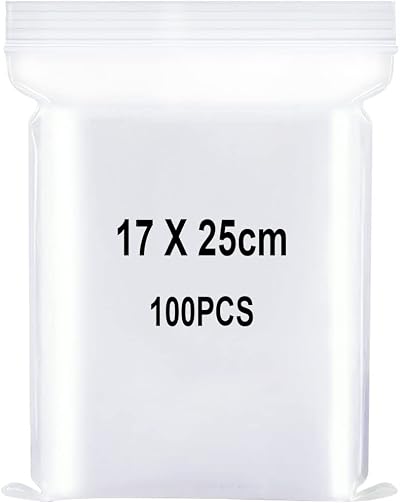 YOFADCI Resealable Clear Plastic Bags 6.7x9.8 100pcs Thick Durable