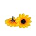 Supla 100Pcs Artificial Silk Gerbera Daisy Flowers Heads 1.5 inch DIY Wreath Gift Box Scrapbooking Craft (without stem) (yellow)