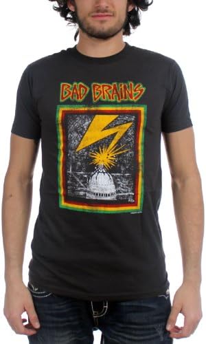 Bad Brains Distressed Capitol Fitted Jersey T-Shirt In Coal, Coal