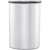 Planetary Design Airscape Stainless Steel Coffee Canister | Food Storage | Container | US Patented Inner Plunger Lid REMOVES Excess Oxygen | Don't Buy airtight, Buy AIR-Less (Medium, Brushed Steel)
