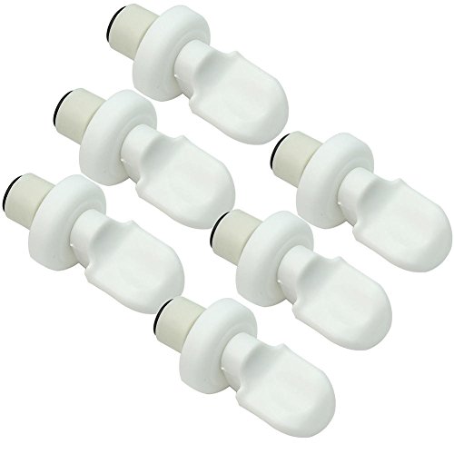 Funnytoday365 6Pcs White Plastic Wine Bottle Stopper Bottle Sealer Stopper Beer Soda Wine Storage Bottle Cap Stopper Reusable