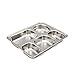 Jasni Stainless Steel Bento Box, Divided Dinner Trays With Cover, 1 Set - 5 Sections