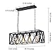 Diborui Industrial Kitchen Island Lighting with 4 E26 Sockets, Rectangular Vintage Pendant Light, Farmhouse Hanging Ceiling Light Fixture Metal Retro Chandeliers for Restaurant, Kitchen and Bar, 240W