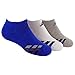 adidas Boys Cushion No Show Socks (Pack of 3), Bold Blue/Black - White/Bold Blue - Heathered Light Onix/Bold Blue, Medium