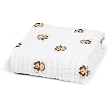 Binztec Muslin Baby Bath Towel and Blanket for Newborn Infants,Medical Grade Natural Antibacterial Cotton for Sensitive Skin,Rapid Absorption, fluffy 4141 inches,Best Mothercare Gift!(gray)
