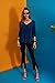 Angashion Women's Flare Sleeve Lace Splice Loose Trim Casual Blouse T-shirt Tops (US 14/Tag 4XL, Navy Blue)